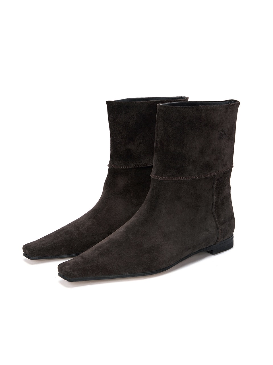 POINTED TOE ANKLE BOOTS_dark brown suede